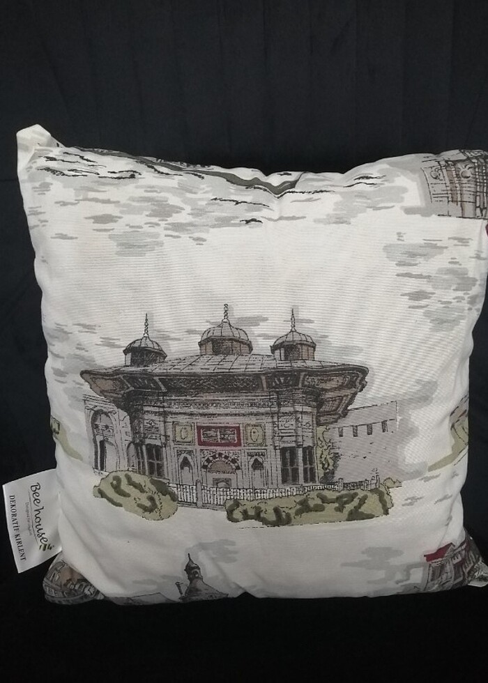 2 beyaz 2 desenli kırlent - Görsel 4