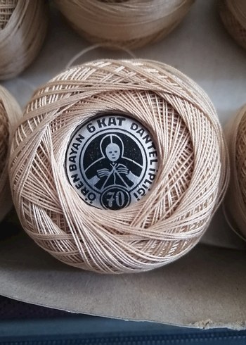 Ören Bayan 70 numara 20gr  İplik Seti 10 adet krem rengi - Görsel 3