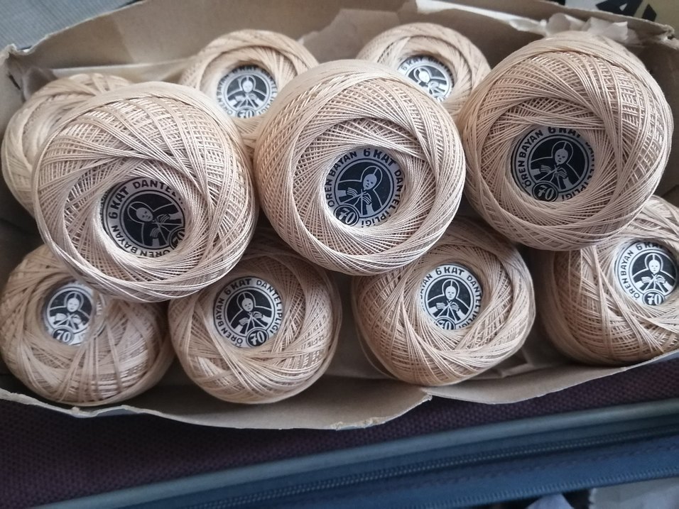 Ören Bayan 70 numara 20gr  İplik Seti 10 adet krem rengi - Görsel 2