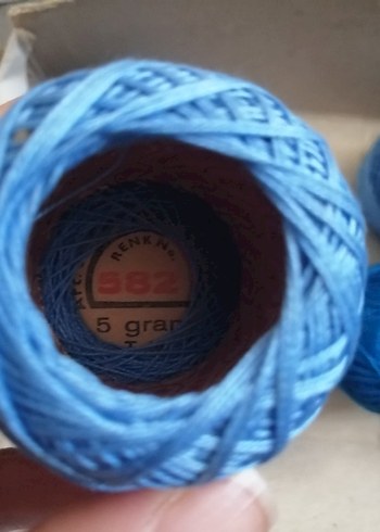 Ören bayan Mavi Nakış İpliği 6 adet açık mavi 1 adet koyu 5gr - Görsel 4