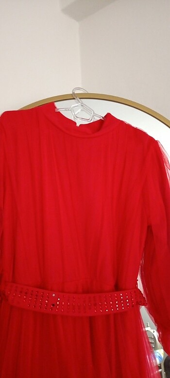 Tüllü tesettür elbise - Görsel 5