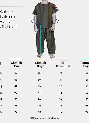 4 Yaş Beden yeşil Renk Çocuk Şalvar Takım 