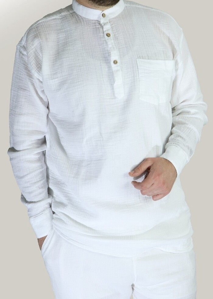 0 Pamuklu Erkek Müslin Umre Takımı  - Görsel 2