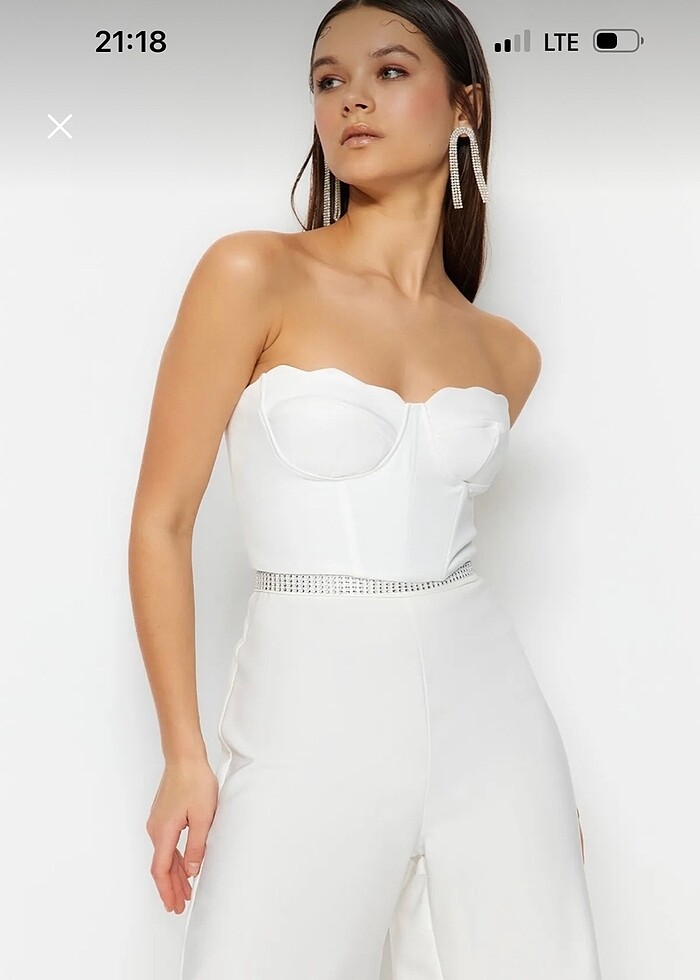 Ekru/Kırık beyaz pantolon - Görsel 2