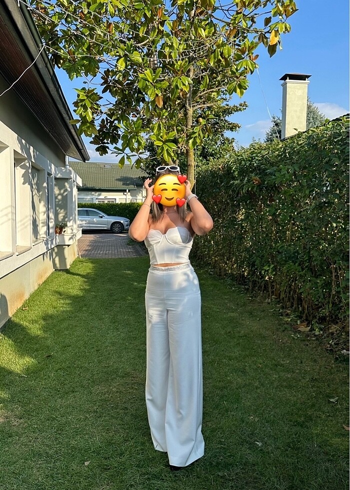 Ekru/Kırık beyaz pantolon - Görsel 3