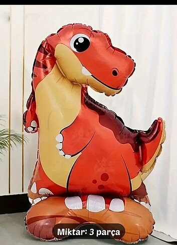  Beden 3 adet karikatür dinozor folyo balon seti 