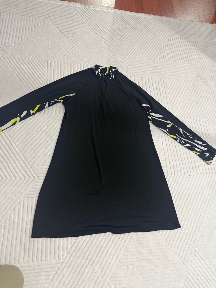 Uzun Kollu Siyah Baskılı haşema üstü - Görsel 4