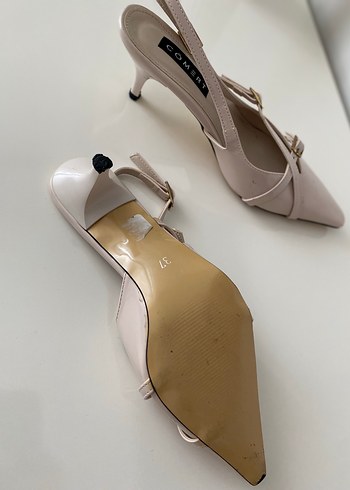 Diğer Bej Tokalı Stiletto Kadın Ofis Ayakkabısı