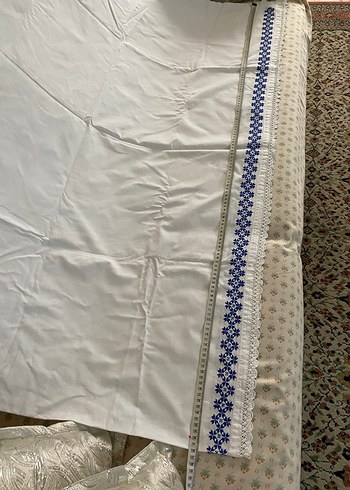 Mavi Nakışlı karyola eteği - Görsel 3