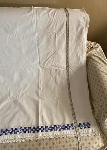 Mavi Nakışlı karyola eteği - Görsel 4