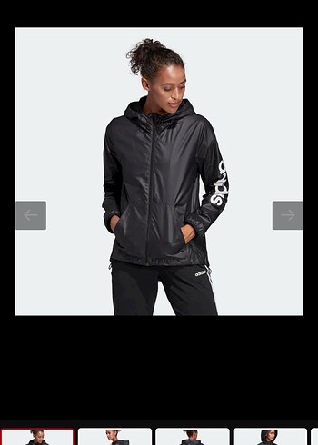 Adidas Siyah Kapüşonlu yağmurluk - Görsel 2