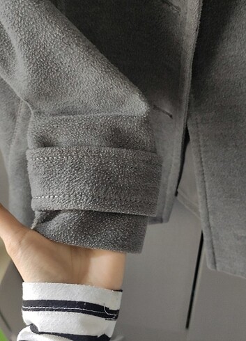 H&M H&m gri kısa kaşe kaban 