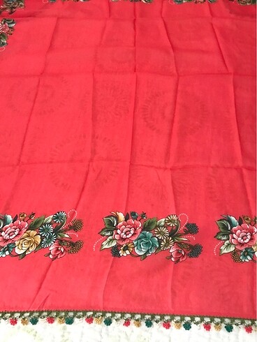  Beden pembe Renk Oyalı yazma 90*90