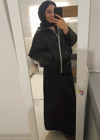 Siyah bomber deri ceket - Görsel 2