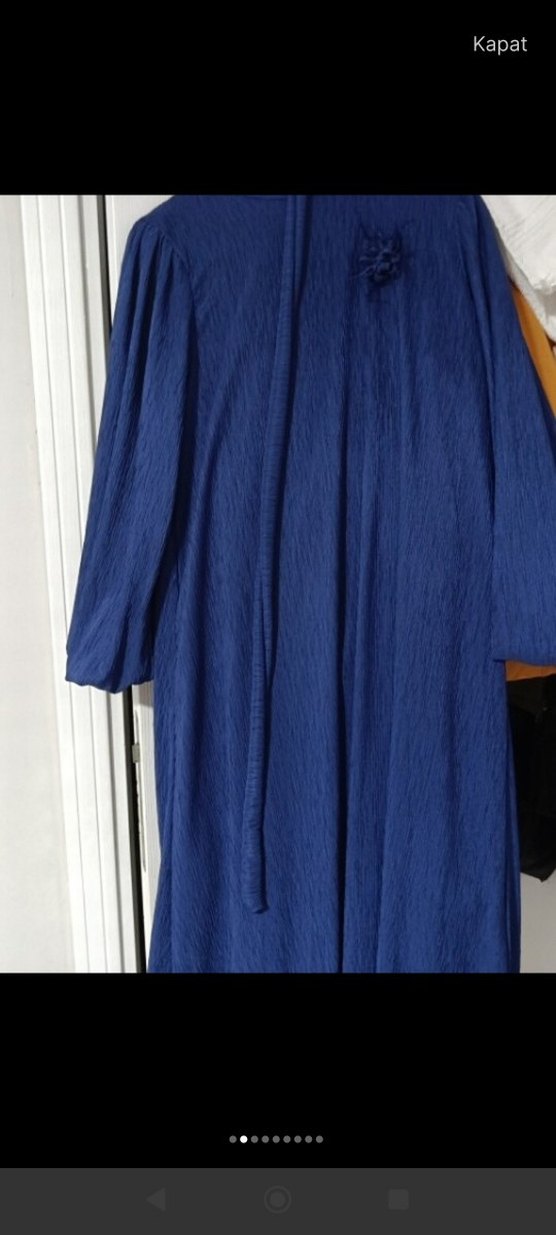 Kadın Uzun Mavi Bohem Salaş Elbise - Görsel 2