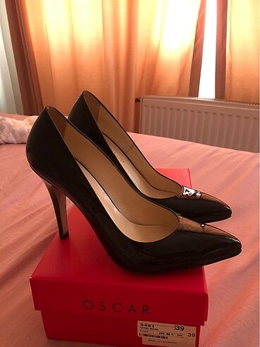 39 Beden Kadın siyah rugan stiletto
