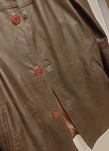 Acı kahverengi erkek hakiki deri ceket - Görsel 3
