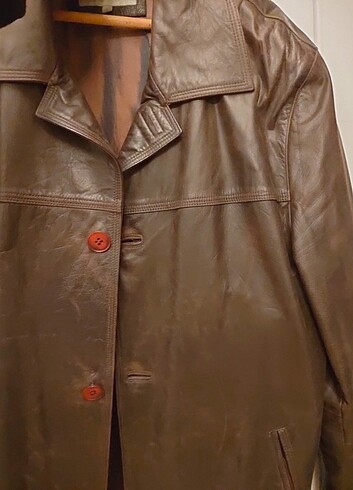 Acı kahverengi erkek hakiki deri ceket - Görsel 4