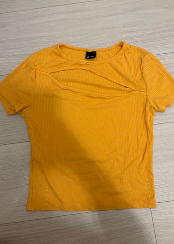 Kadın Sarı Kısa Kollu Fitted Tişört