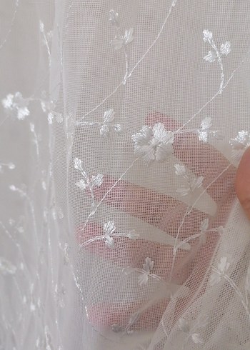 Beyaz Düz Tül Perde 2adet var adet fiyati - Görsel 2