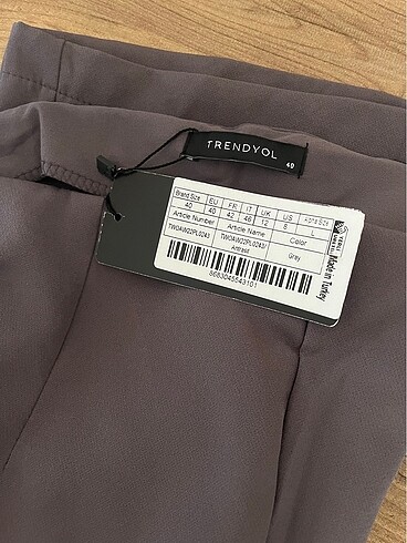 40 Beden gri Renk Yüksel Bel Pantalon 2 Adet