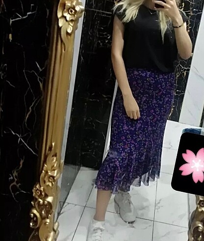 Çiçekli tül etek