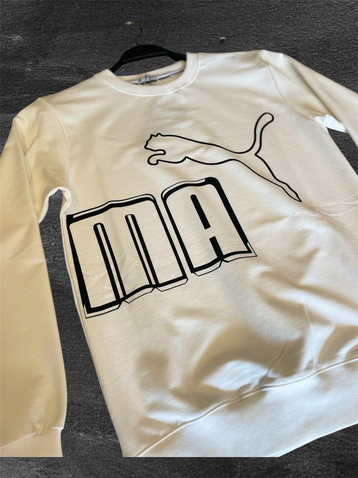 Beyaz Oversize Erkek Sweatshirt - Görsel 2