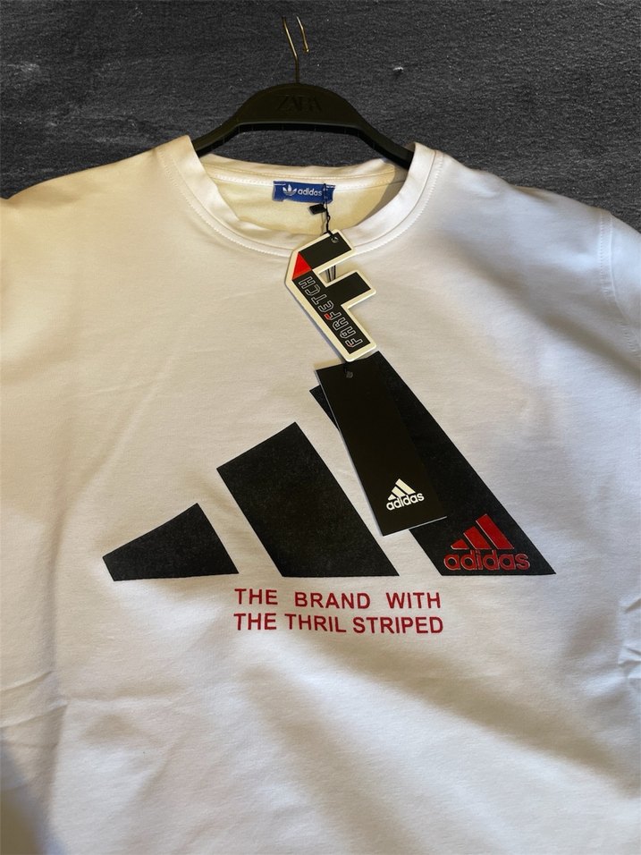Erkek Beyaz Adidas Baskılı Sweatshirt - Görsel 3