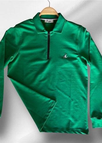 Yeşil Fermuarlı Erkek Polo Tişört - Görsel 2