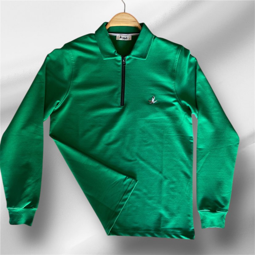 Yeşil Fermuarlı Erkek Polo Tişört - Görsel 2