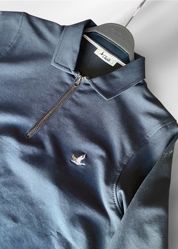 Erkek Siyah Fermuarlı Polo Yaka Sweatshirt - Görsel 3