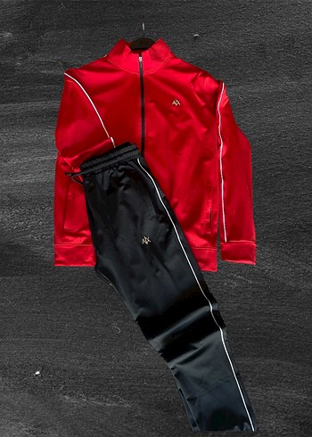 Kırmızı Fermuarlı Kadın Eşofman Takımı - Görsel 2