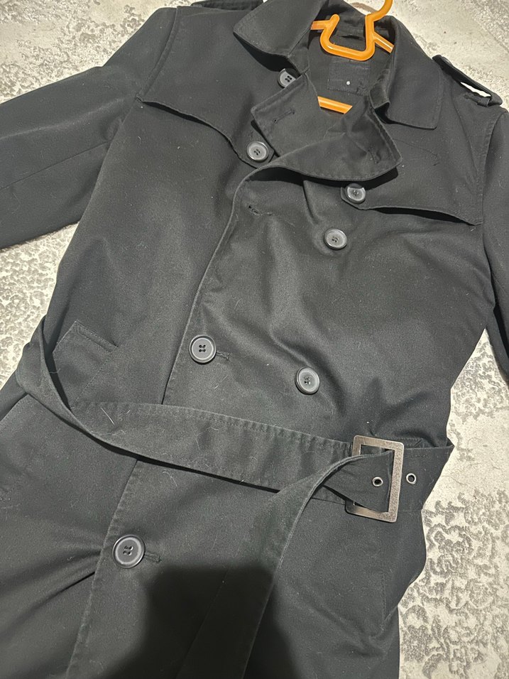 Kemerli Siyah Kadın Trençkot - Görsel 2