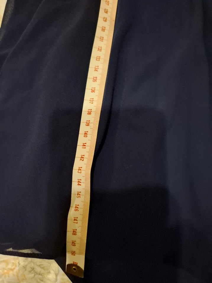 Lacivert Drapeli Uzun Abiye Elbise - Görsel 4