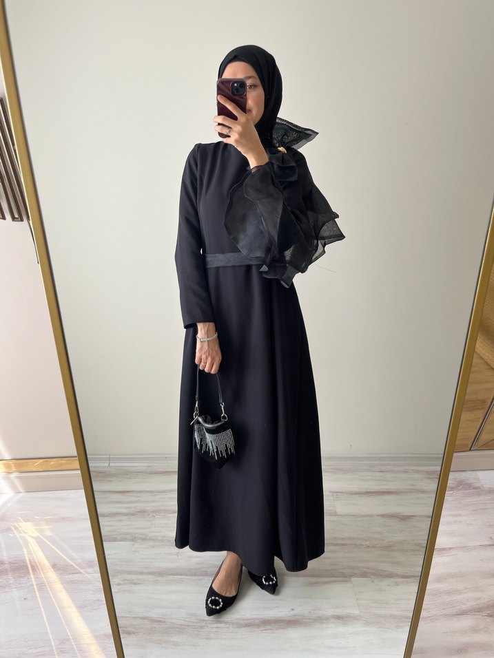 Siyah tesettür abiye - Görsel 5