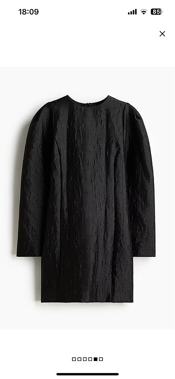 H&M siyah balon kollu mini elbise
