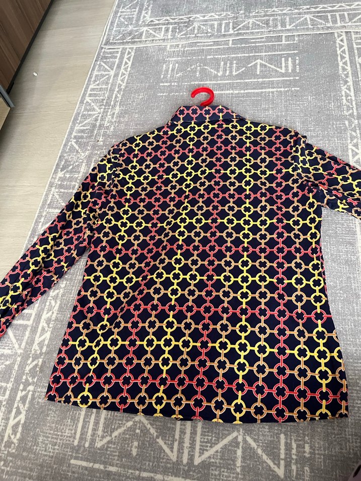 Renkli Baskılı Uzun Kollu Kadın Gömlek - Görsel 2