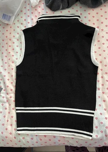 Siyah Yakalı Örgü Kadın Süveter - Görsel 2