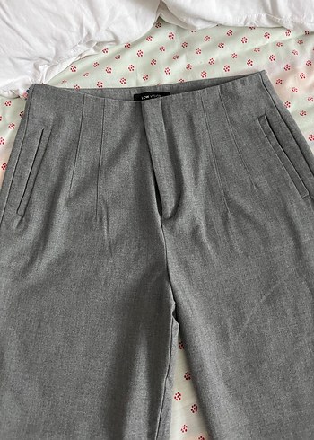 Gri Kadın Pamuk Kumaş Pantolon - Görsel 2
