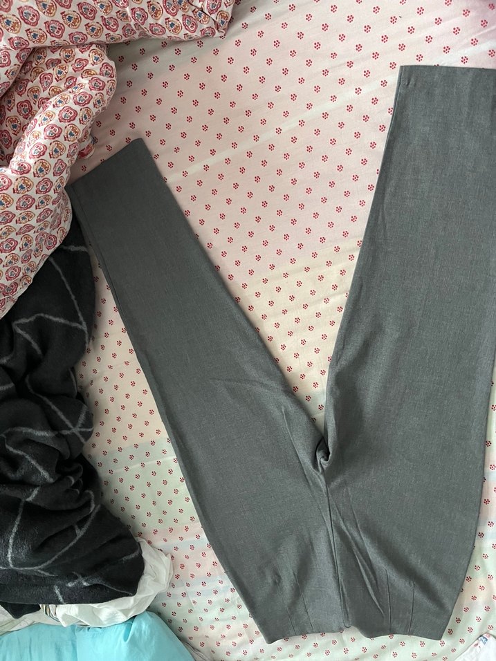 Gri Kadın Pamuk Kumaş Pantolon - Görsel 5