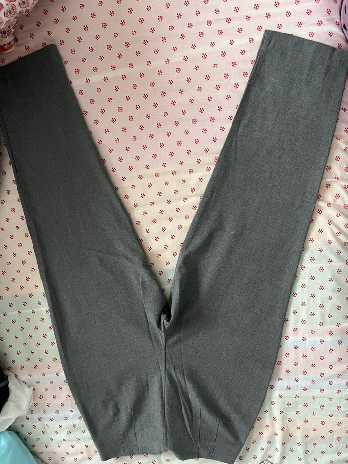 Gri Kadın Pamuk Kumaş Pantolon - Görsel 4