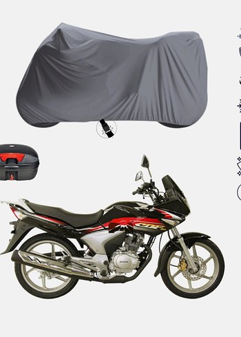 Gri Baskılı Su Geçirmez Motorsiklet Örtüsü - Görsel 6