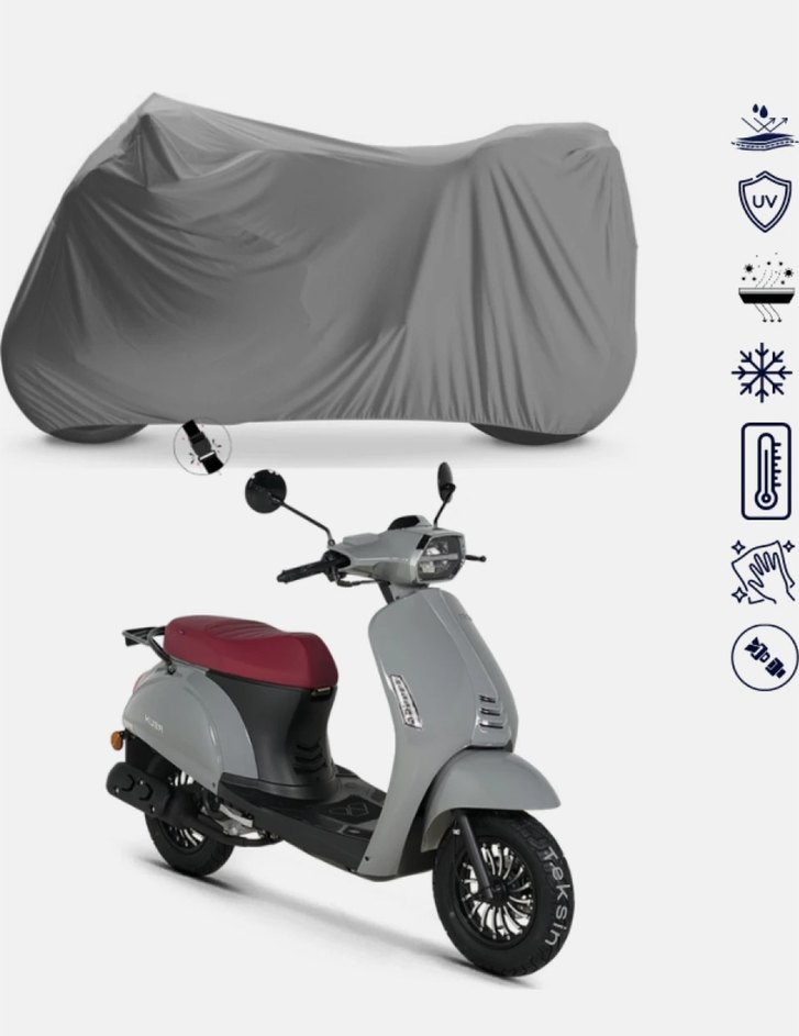 Gri Baskılı Su Geçirmez Motorsiklet Örtüsü - Görsel 4