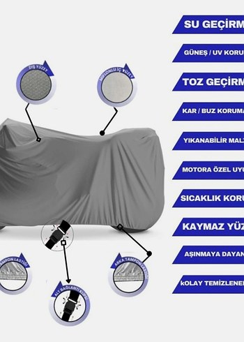 Gri Düz Desen Motor Örtüsü - Görsel 2