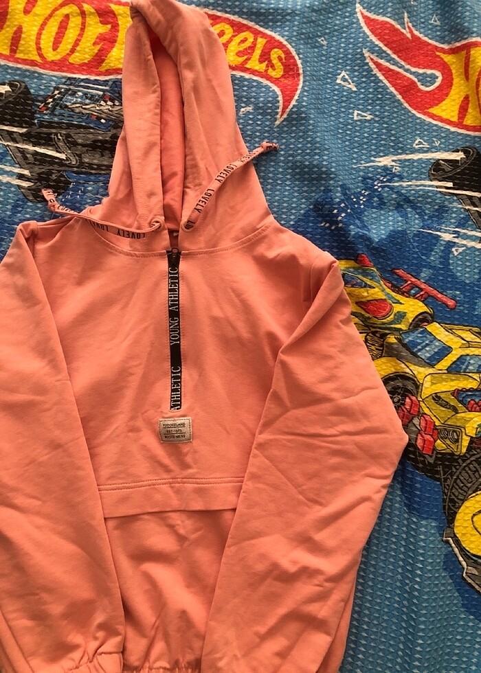 Kapüşonlu beli lastikli swatshirt - Görsel 2