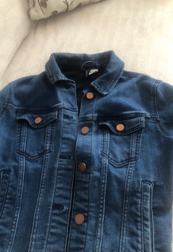 Düğmeli Mavi Kadın Denim Ceket - Görsel 2