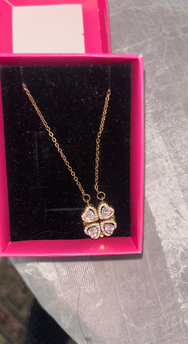 Renkli Zincir Detaylı Altın Kadın Kolye - Görsel 2