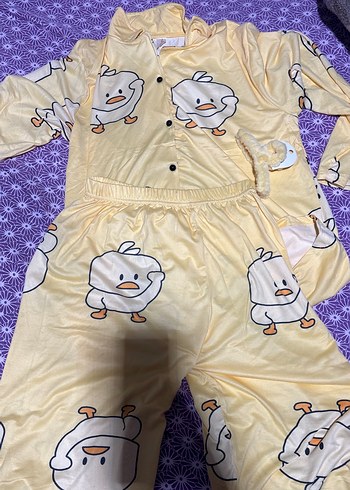 Sarı Baskılı Kadın Pijama Takımı - Görsel 5