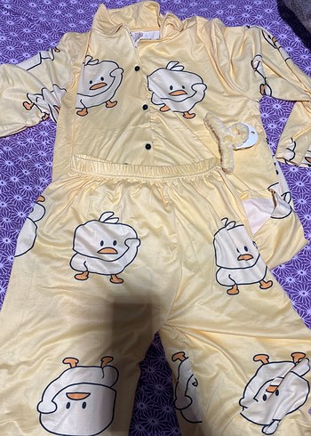 Sarı Baskılı Kadın Pijama Takımı - Görsel 4