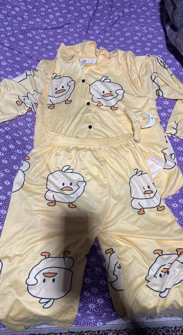 Sarı Baskılı Kadın Pijama Takımı - Görsel 5